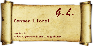 Ganser Lionel névjegykártya